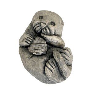 Sea Otter Alaska Glacial Ice Age Sculpture Floating Ocean Sea Shell Handcrafted